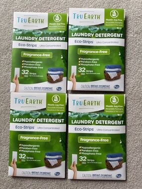 NEW 4 packs of 32 each TRU EARTH Laundry Detergent